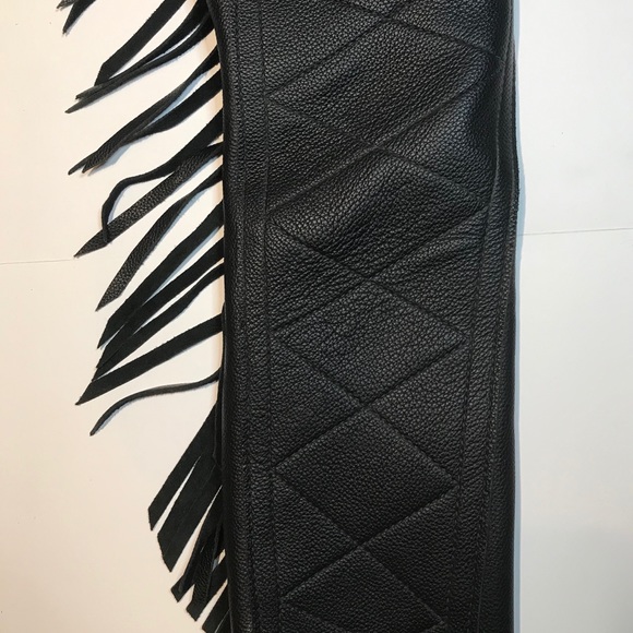 Custom Made Leather Fringed Chaps Small NWOT - Picture 7 of 10